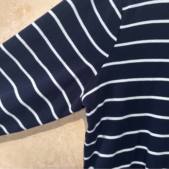 Chico's The Ultimate Tee Size 3 U.S. XL Navy White Striped 100% Pima Cotton - Picture 7 of 9